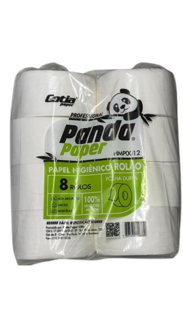 COD 6919 PAPEL HIGIENICO ROLAO C 8 RL 180M PANDA HMP0010